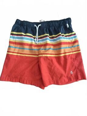 Original Penguin Men's Striped Swim Shorts Size L/G